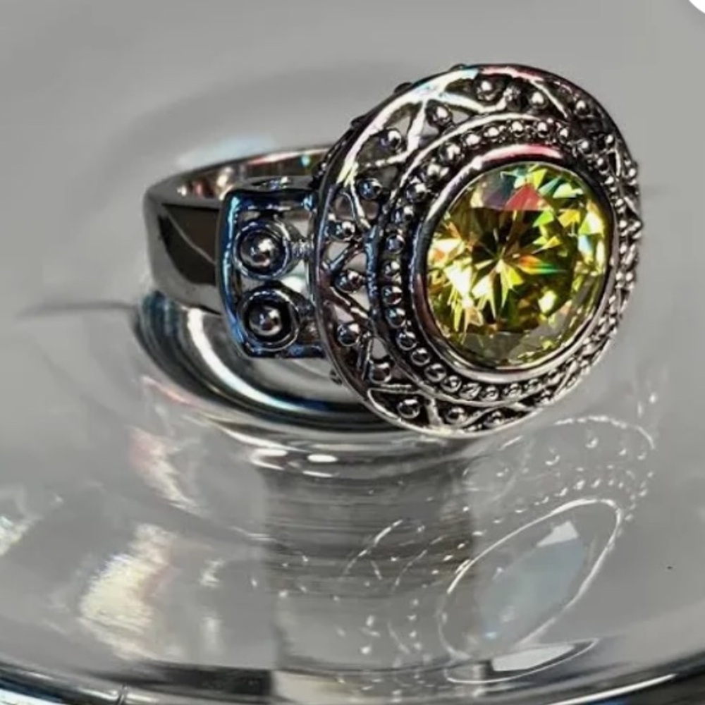 Silver and Citrine Park Lane Ring